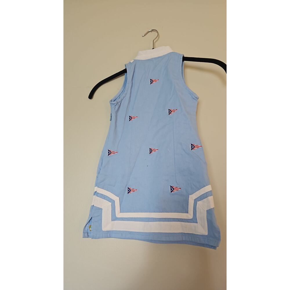 CASTAWAY - Short dress with white trim and embroidered pennant details. - Picture 3 of 5